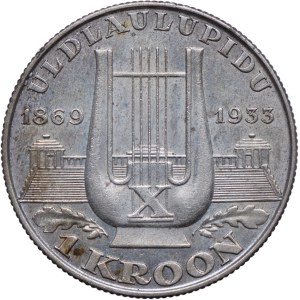 Estonia, 1 korona 1933 Tallin, Harfa