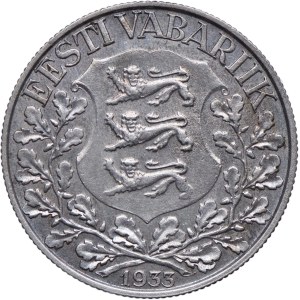 Estonia, 1 korona 1933 Tallin, Harfa