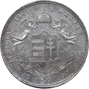 Węgry, Franciszek Józef I, 1 forint 1869 KB, Kremnica