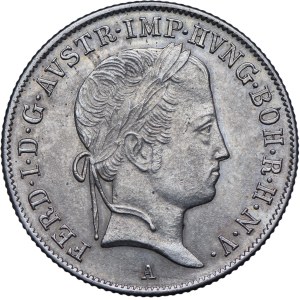 Austria, Ferdinando I, 20 krajcars 1848 A, Vienna