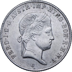 Austria, Ferdinando I, 20 krajcars 1845 C, Praga