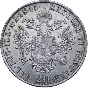 Austria, Ferdinando I, 20 krajcars 1845 C, Praga