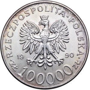 III RP, 100.000 PLN 1990 Solidarietà, tipo A
