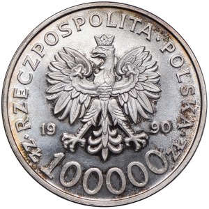 III RP, 100.000 PLN 1990 Solidarietà, tipo A
