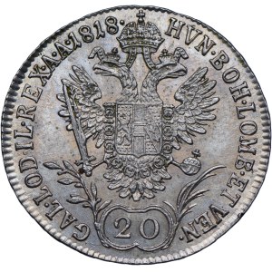 Austria, Francesco II, 20 krajcars 1818 A, Vienna