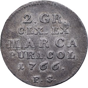 Stanisław August Poniatowski, 2 grosze (mezzo zloty) 1766 FS, Varsavia