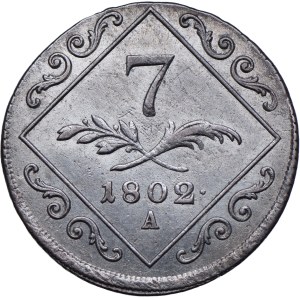 Austria, Francis II, 7 krajcars 1802 A, Vienna