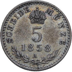 Rakousko, Franz Joseph I 5 krajcarů 1858 A, Vídeň
