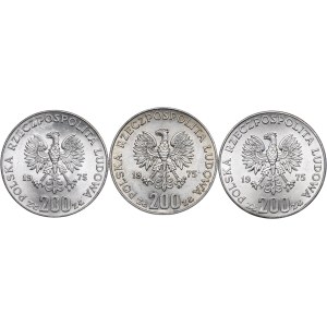 Repubblica Popolare di Polonia, 200 soldati d'oro 1975 (3 pezzi)