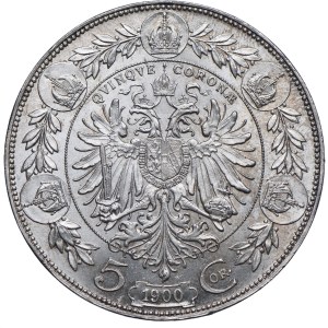 Austria, Franz Joseph I, 5 crowns 1900 Vienna