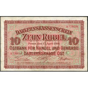 Poznań, 10 rubli 1916 - A -
