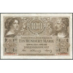 Kaunas, 100 marks 1918, numérotation 7 chiffres