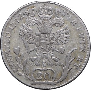 Austria, Giuseppe II, 20 krajcars 1772 G, Nagy Banya