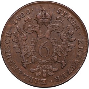 Austria, Francesco II, 6 krajcars 1800 A, Vienna