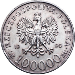 Third Republic, 100,000 zloty 1990, Solidarity , TYPE A