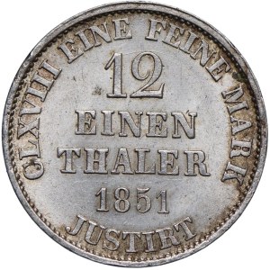 Niemcy, Hanower, Ernest August, 1/12 talara 1851 B, Hanower
