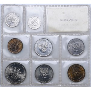 PRL, serie di monete circolanti in un blister di zecca del 1977 (8 pezzi).