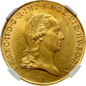 Rakúske Holandsko Souverain d'or 1793 V RESTRIKE NGC AU 58