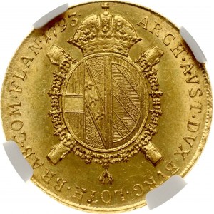 Rakúske Holandsko Souverain d'or 1793 V RESTRIKE NGC AU 58
