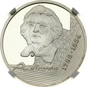 Belarus 10 Rubles 1998 Adam Mickiewicz Date Error 1854 NGC PF 68 ULTRA CAMEO