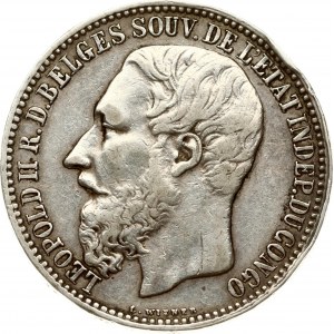 Belgian Congo 5 Francs 1896