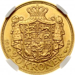 Dänemark 20 Kronen 1912 VBP; GJ NGC MS 65