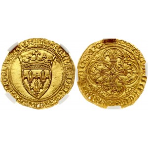 France Ecu d'Or ND (1380-1422) NGC MS 64