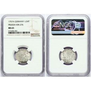 Germany Prussia 1/24 Taler 1757 A NGC MS 65 TOP POP
