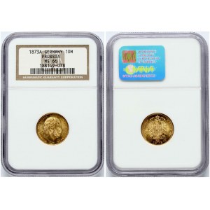 Germania PRUSSIA 10 Marchi 1873A NGC MS 66