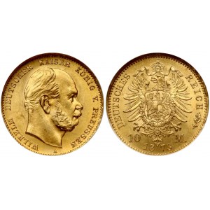 Germania PRUSSIA 10 Marchi 1873A NGC MS 66