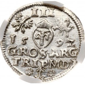 Lithuania Trojak 1592 Vilnius NGC MS 63