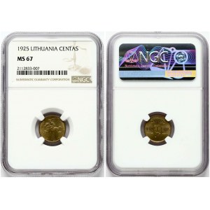 Lithuania 1 Centas 1925 NGC MS 67