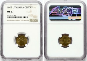 Lithuania 1 Centas 1925 NGC MS 67