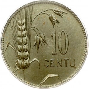 Lithuania 10 Centu (1925) Uniface Reverse PCGS SP 66