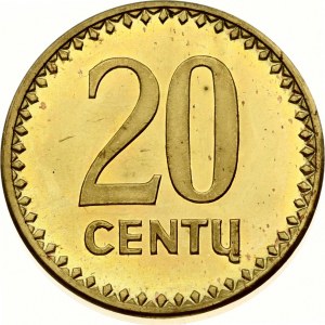 Litva 20 Opakované Centu 1990 súkromná dielňa Zriedkavý typ