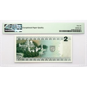 Lithuania 2 Litai 1993 Valančius DAC0000096 PMG 66 Gem Uncirculated