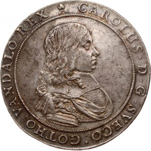 Livonia Swedish Taler 1660 IM Riga