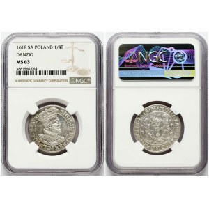 Pologne Gdansk Ort 1618 SA (R) NGC MS 63
