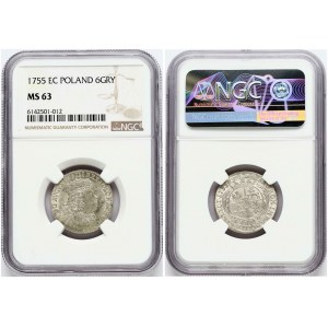 Poland Szostak 1755 EC NGC MS 63 TOP POP