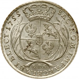 Pologne Saxe Taler 1755 EDC NGC MS 61