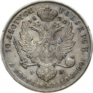 Poland 10 Zlotych 1824 IB (R1) RARE
