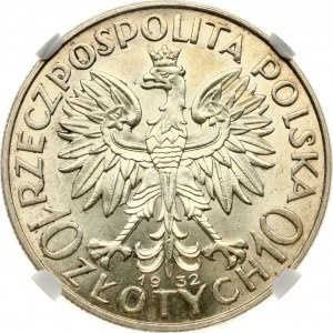 Polen 10 Zlotych 1932 (L) NGC MS 64