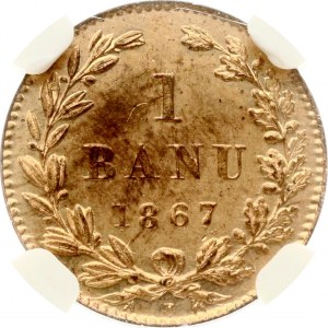 Romania 1 Banu 1867 H NGC PF 64 RB