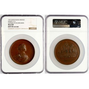 Russia Medal Capture of Shlisselburg in 1702/1767 NGC MS 63 BN TOP POP