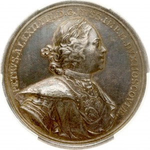Russia Medal in memory of the capture of Dinamuende in 1710 (R1) PCGS SP 58 MAX GRADE