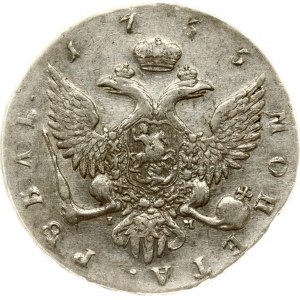 Rubel rosyjski 1755 СПБ-IМ Portret Benjamina Scotta PCGS AU 53