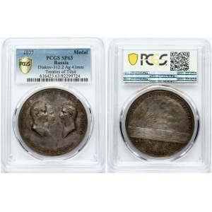 Rosja Medal 1807 Pokój Tylżycki (R2) PCGS SP 63 MAX GRADE