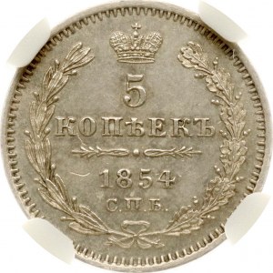 Russia 5 Kopecks 1854 СПБ-HI NGC MS 66