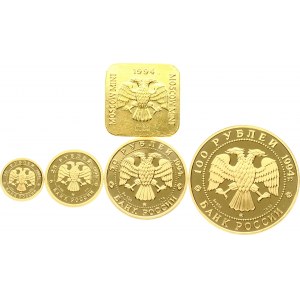 Russia 10 - 1000 Roubles 1994 ММД Russian Ballet Set Lot of 4 coins & token