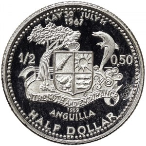Anguilla, 1/2 Dollar 1969